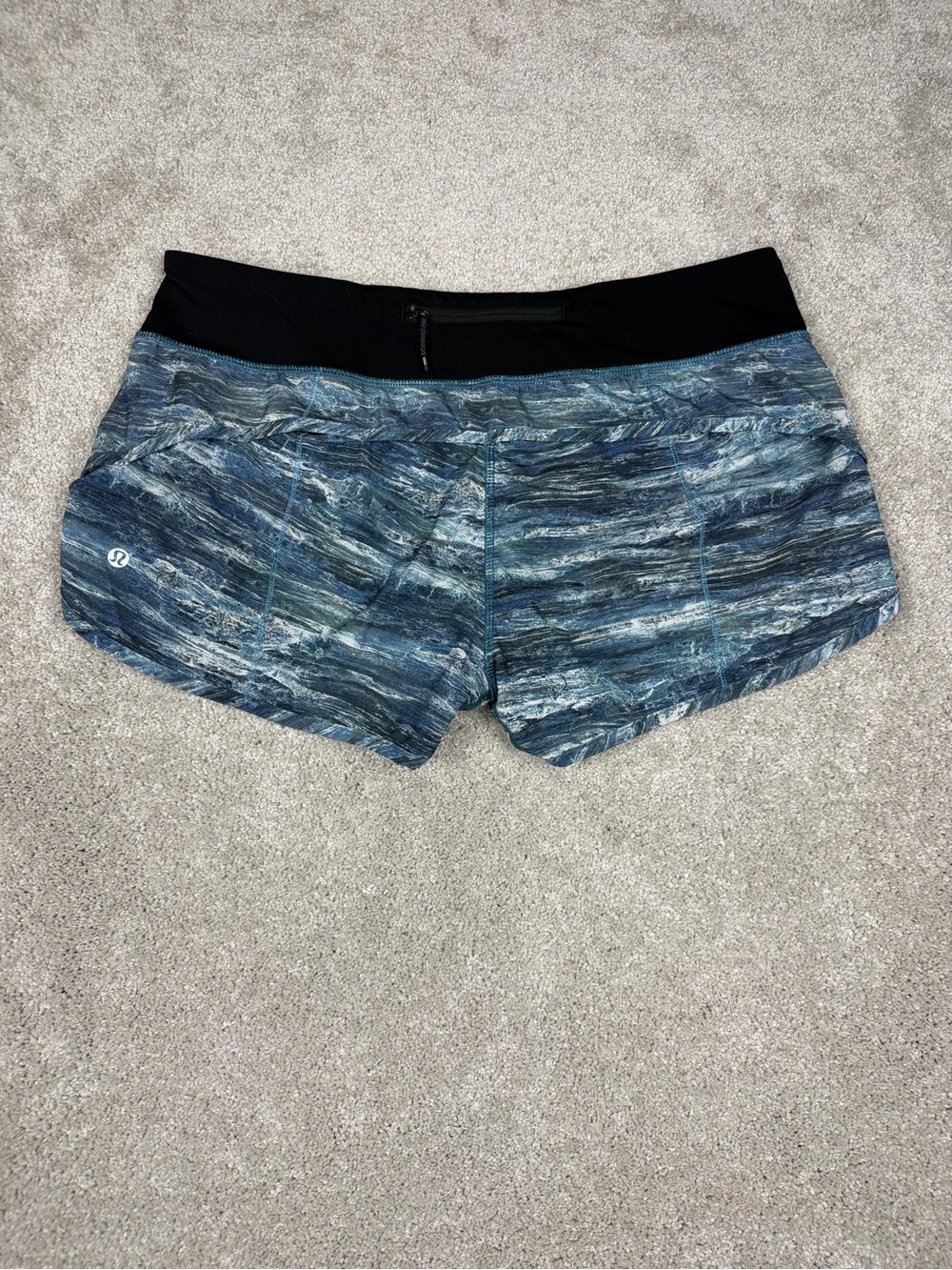 Lululemon Speed Short (4-way Stretch 2.5")Aerial Drift Multi Black / Black Sz 10 - Picture 5 of 6